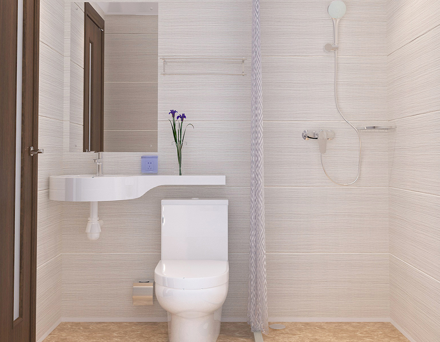 Kamar Mandi Modular Hotel dengan Konstruksi Panel Serat Resin PEC Penuh