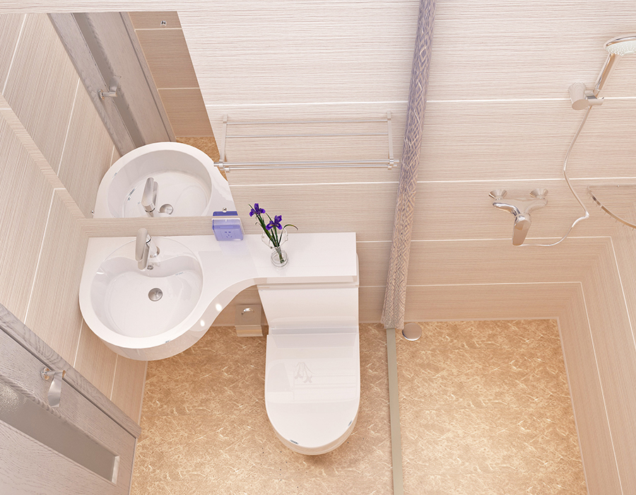 Kamar Mandi Modular Hotel dengan Konstruksi Panel Serat Resin PEC Penuh