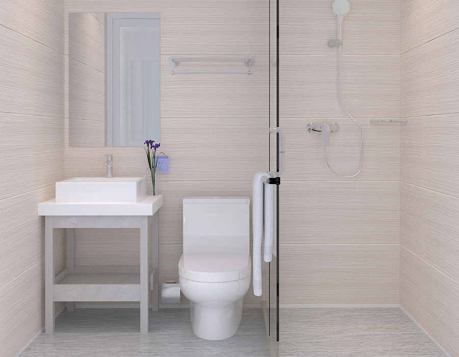 Kamar Mandi Modular dengan Konstruksi Panel Penuh untuk Pemasangan Cepat