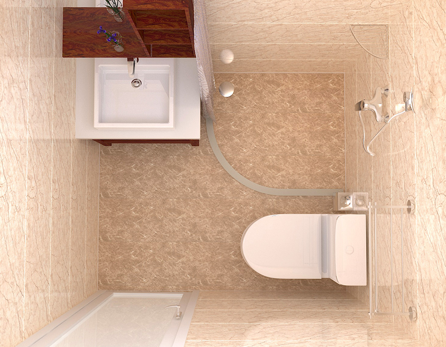 Kamar Mandi Modular Pemasangan Cepat Menampilkan Panel Dalam Serat Resin PEC