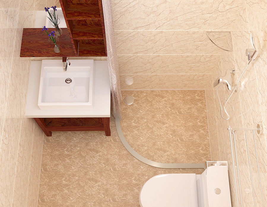 Kamar Mandi Modular Pemasangan Cepat Menampilkan Panel Dalam Serat Resin PEC