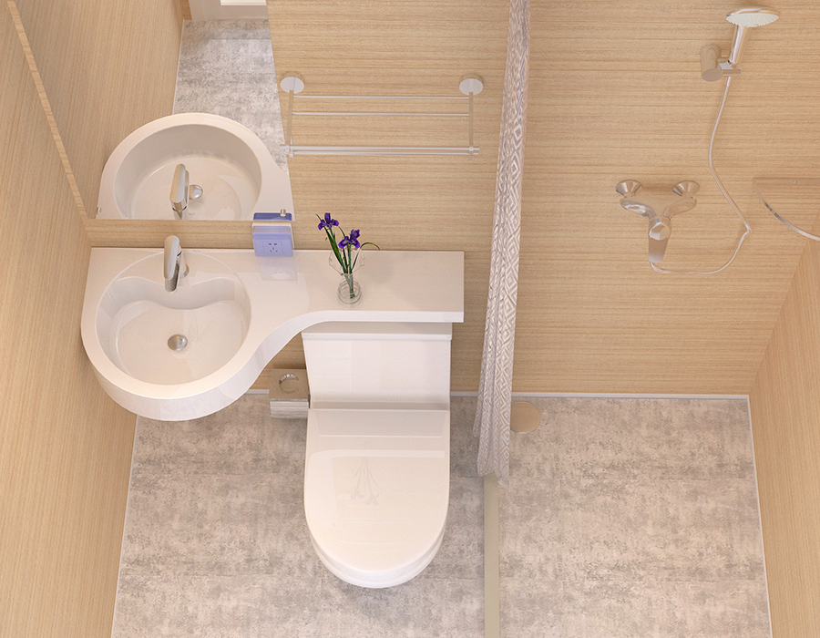 Kamar Mandi Modular Serat Resin PEC Semua Panel