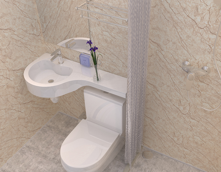 Kamar Mandi Modular Serat Resin PEC Semua Panel