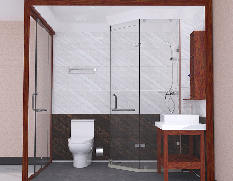 Unit Kamar Mandi Hotel Prefabrikasi dengan Panel Fiber Resin PEC dan Basis Keramik Lembut RTM
