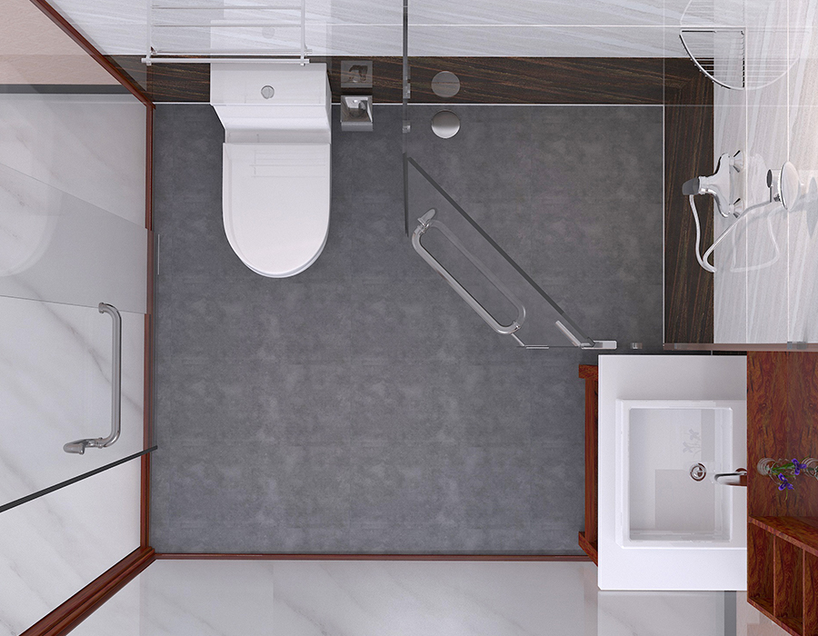 Unit Kamar Mandi Hotel Prefabrikasi dengan Panel Fiber Resin PEC dan Basis Keramik Lembut RTM