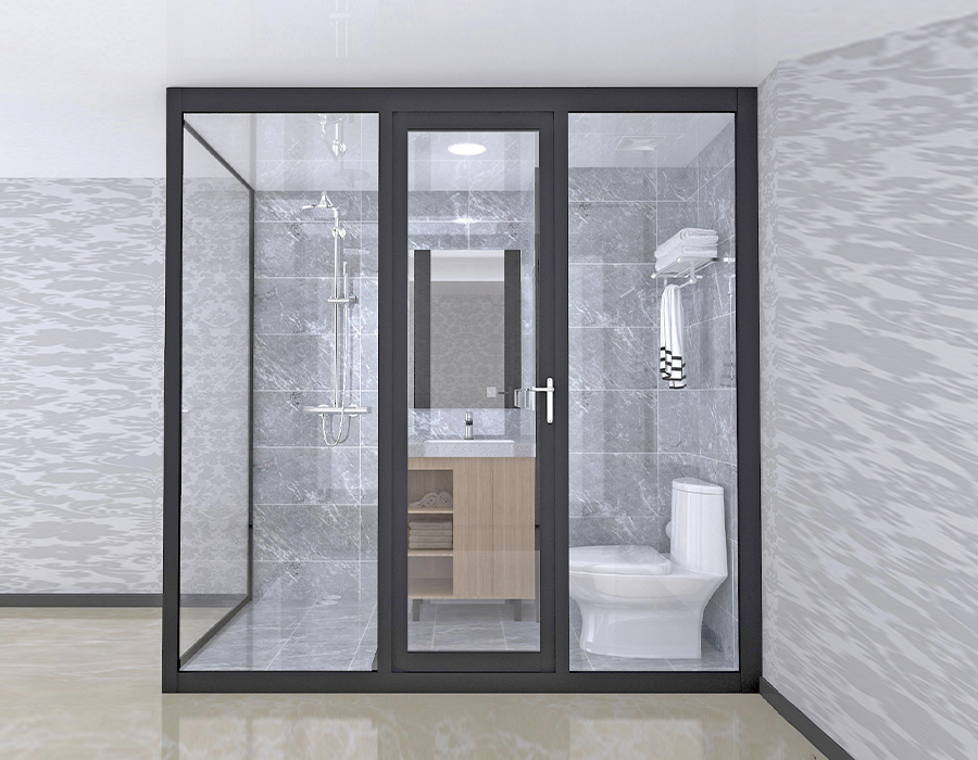 Kamar Mandi Rakitan Kaca Dinding Eksterior