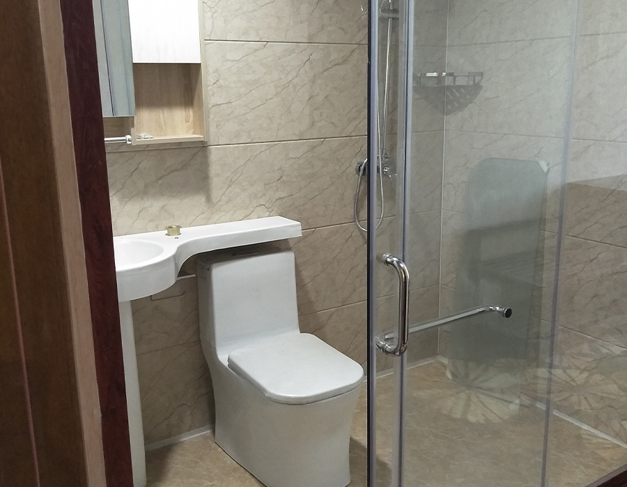 Kamar Mandi Rakitan Kaca Dinding Eksterior