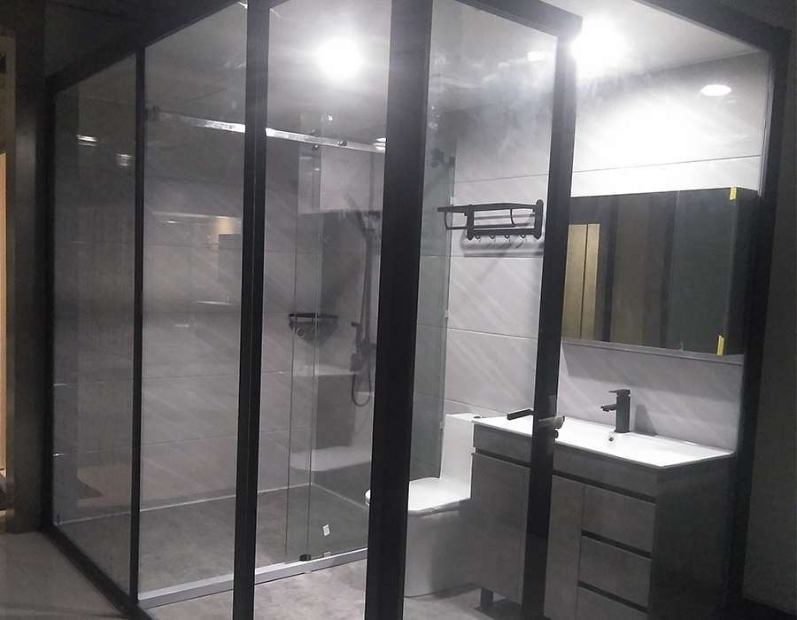 Kamar Mandi Rakitan Kaca Dinding Eksterior