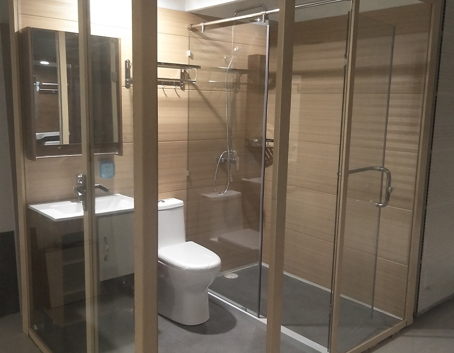 Kamar Mandi Rakitan Kaca Dinding Eksterior