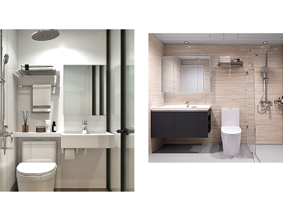 Kamar Mandi Prefab All-in-one SMC Multiwarna Warna Tunggal